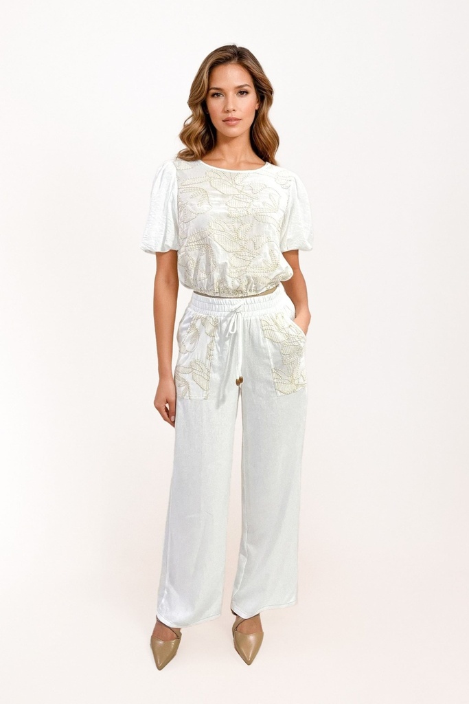 03COM96179 CONJ FELIPA PANT + BLUSA  BORDADO